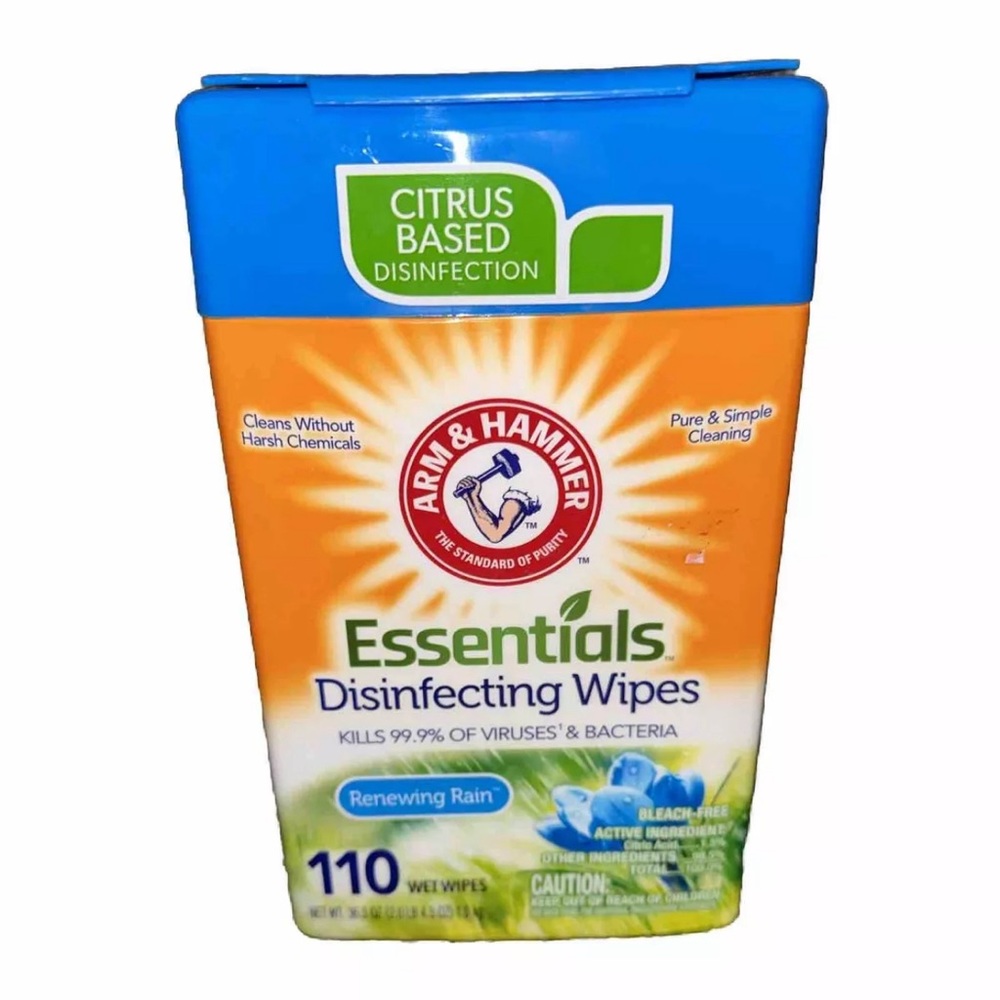 Arm & Hammer Wipes Renewing Rain 1 pack of 110 Wipes Bleach Free